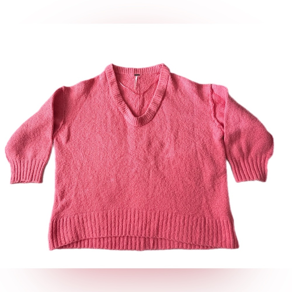 Free People Brookside Tunic Sweater size medium Pink Lightning - Picture 3 of 10